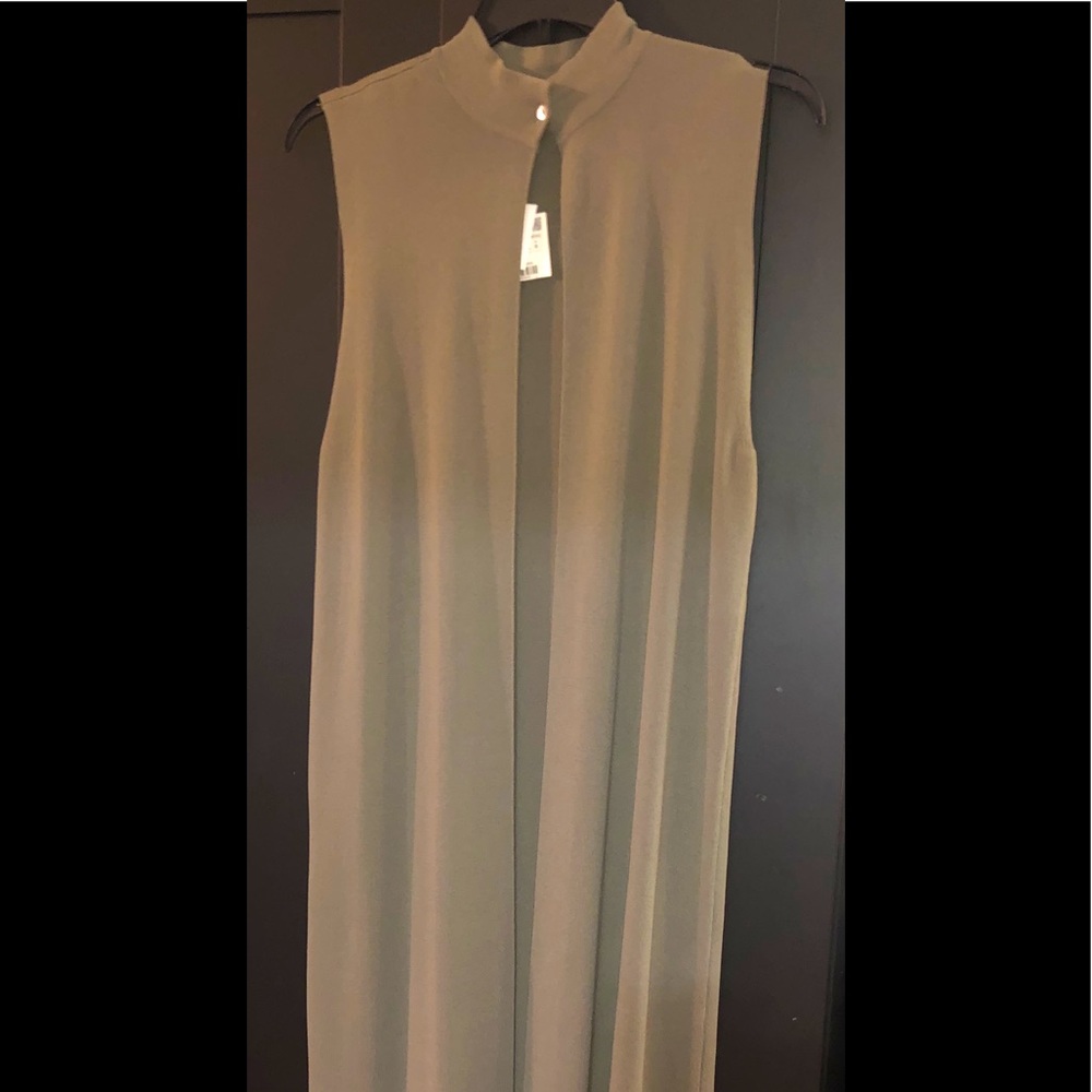 Zara long green vest style size Large